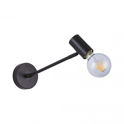 SE21-BL-22-GR1  ADEPT BLACK WALL LAMP BLACK METAL GRID+