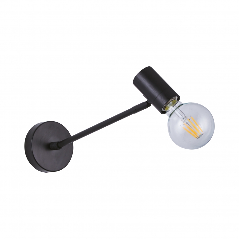 SE21-BL-22-SH2 ADEPT BLACK WALL LAMP GREY SHADE+ SE21-BL-22-SH2 ADEPT BLACK WALL LAMP GREY SHADE+