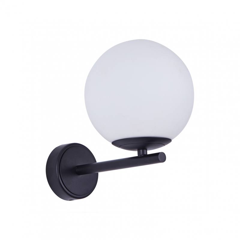 SE21-BL-22  FLAKE BLACK WALL LAMP OPAL GLASS Β1