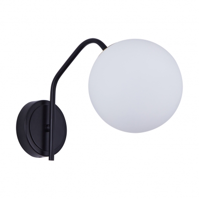 SE21-BL-25  FLAKE BLACK WALL LAMP OPAL GLASS Β1