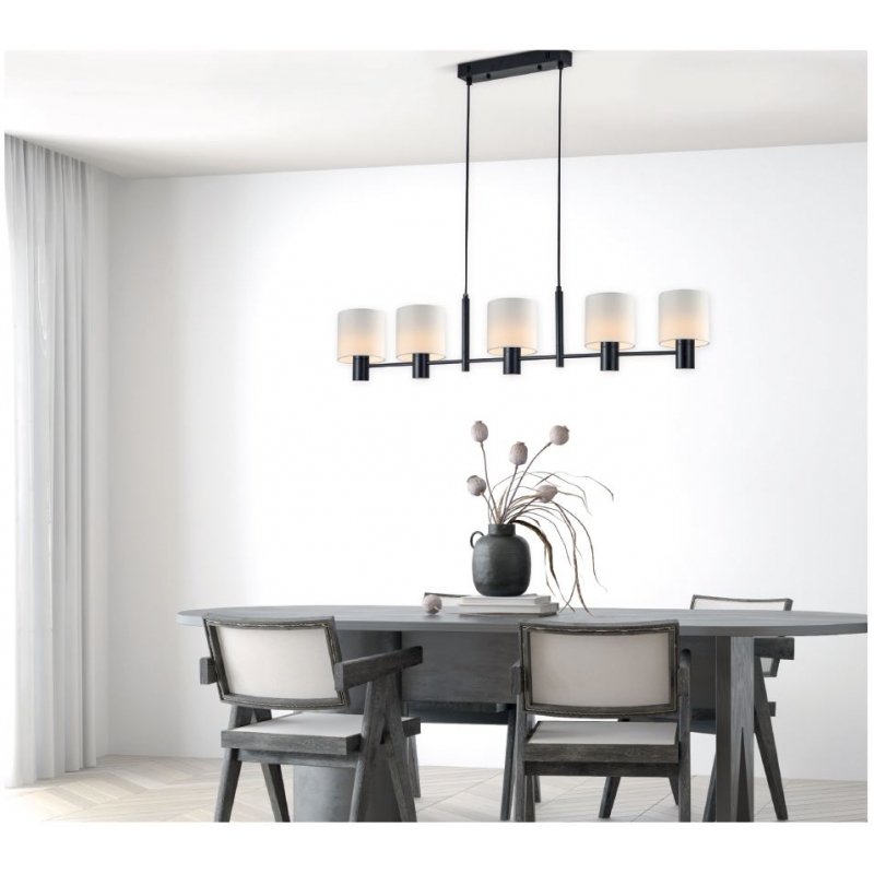 SE21-BL-120-SH1 ADEPT BLACK PENDANT WHITE SHADE+ SE21-BL-120-SH1 ADEPT BLACK PENDANT WHITE SHADE+