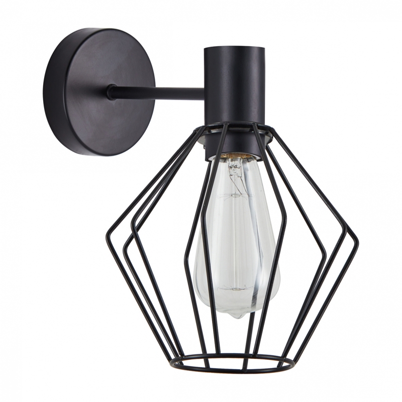 SE21-BL-16-GR1 ADEPT BLACK WALL LAMP BLACK METAL GRID+ SE21-BL-16-GR1 ADEPT BLACK WALL LAMP BLACK METAL GRID+