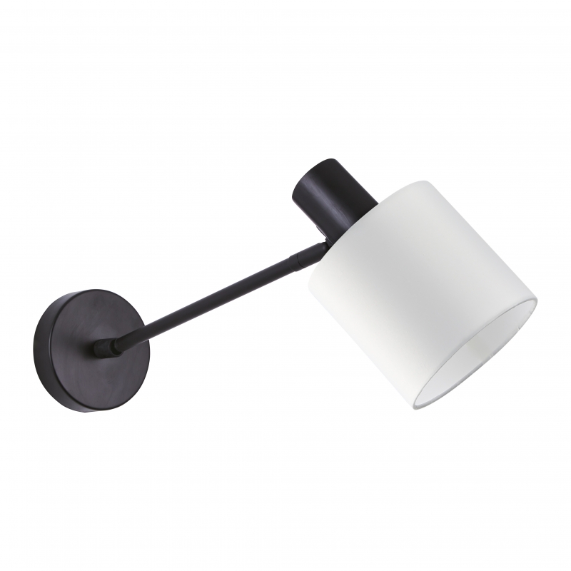SE21-BL-22-SH1 ADEPT BLACK WALL LAMP WHITE SHADE+ SE21-BL-22-SH1 ADEPT BLACK WALL LAMP WHITE SHADE+