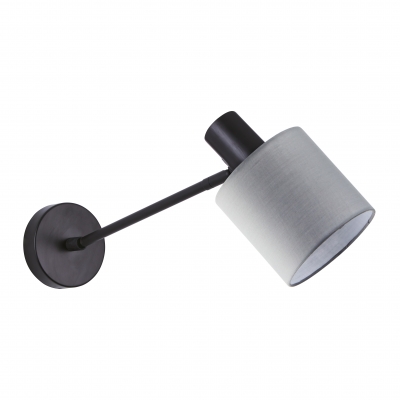 SE21-BL-22-SH2 ADEPT BLACK WALL LAMP GREY SHADE+