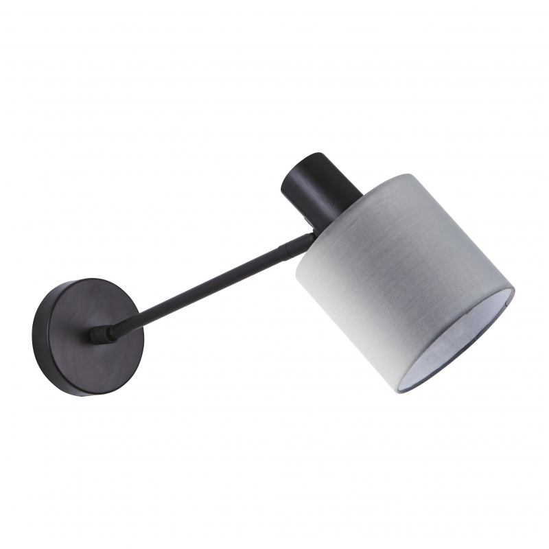SE21-BL-22-SH2 ADEPT BLACK WALL LAMP GREY SHADE+ SE21-BL-22-SH2 ADEPT BLACK WALL LAMP GREY SHADE+
