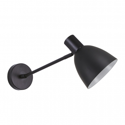 SE21-BL-22-MS2  ADEPT BLACK WALL LAMP BLACK METAL SHADE+