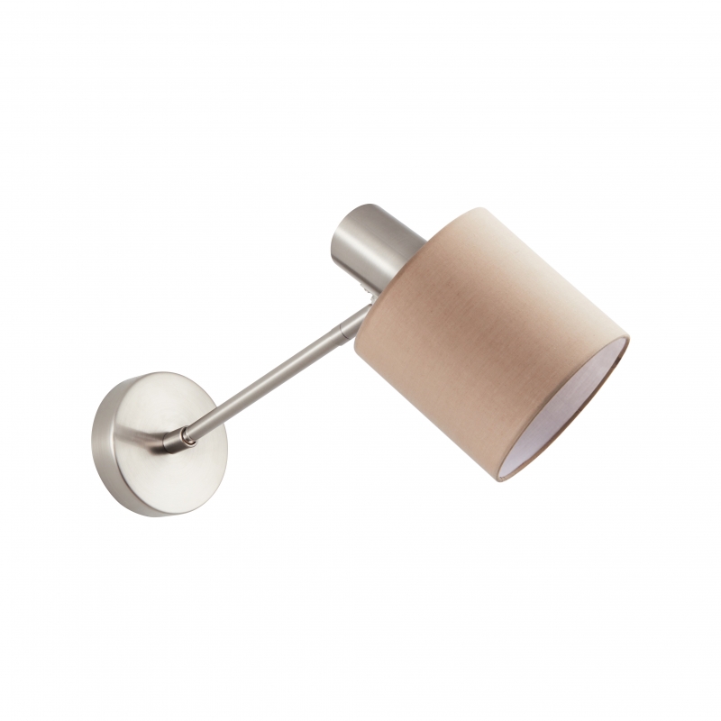 SE21-NM-22-SH3  ADEPT WALL LAMP Nickel Matt Wall lamp Brown Shade+