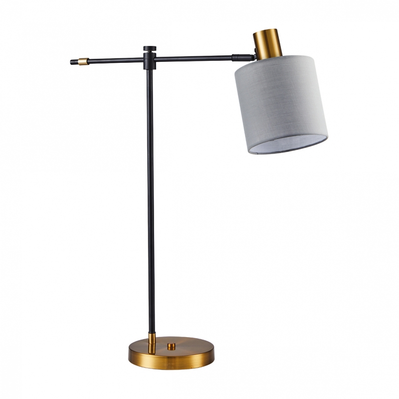 SE21-GM-36-SH1 ADEPT TABLE LAMP Gold Matt and Black Metal Table Lamp Grey Shade+ SE21-GM-36-SH1 ADEPT TABLE LAMP Gold Matt and Black Metal Table Lamp Grey Shade+