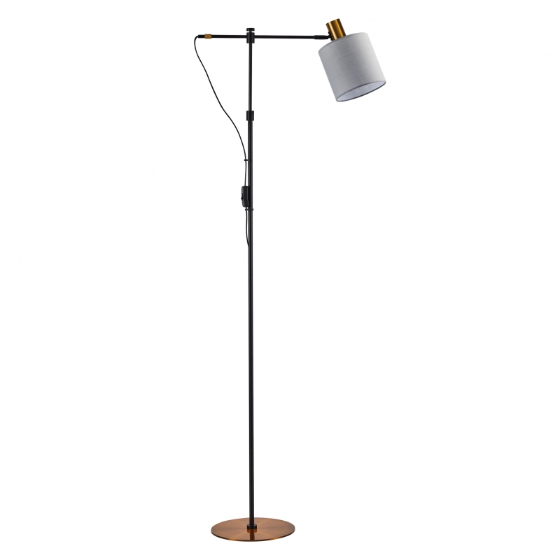 SE21-GM-39-SH1 ADEPT FLOOR LAMP Gold Matt and Black Metal Floor Lamp Grey Shade+ SE21-GM-39-SH1 ADEPT FLOOR LAMP Gold Matt and Black Metal Floor Lamp Grey Shade+