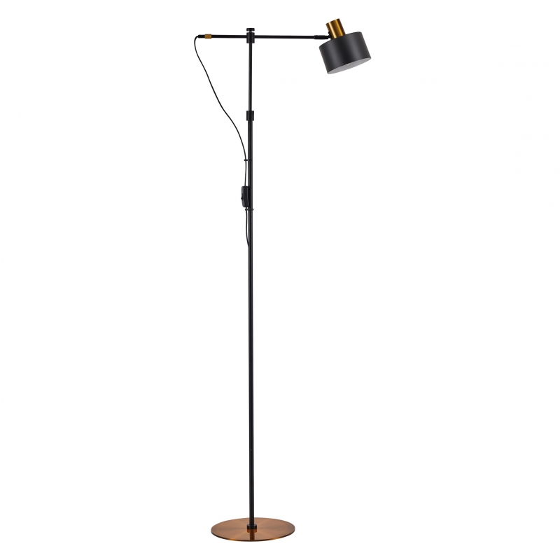 SE21-GM-39-MS1 ADEPT FLOOR LAMP Gold Matt and Black Metal Floor Lamp Black Metal Shade+ SE21-GM-39-MS1 ADEPT FLOOR LAMP Gold Matt and Black Metal Floor Lamp Black Metal Shade+