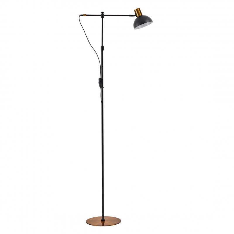 SE21-GM-39-MS3 ADEPT FLOOR LAMP Gold Matt and Black Metal Floor Lamp Black Metal Shade+
