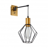 SE21-GM-9-GR1 ADEPT WALL LAMP Gold Matt and Black Metal Wall Lamp Black Metal Grid+ SE21-GM-9-GR1 ADEPT WALL LAMP Gold Matt and Black Metal Wall Lamp Black Metal Grid+