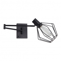 SE21-BL-52-GR1 ADEPT WALL LAMP Black Wall Lamp with Switcher and Black Metal Grid+ SE21-BL-52-GR1 ADEPT WALL LAMP Black Wall Lamp with Switcher and Black Metal Grid+