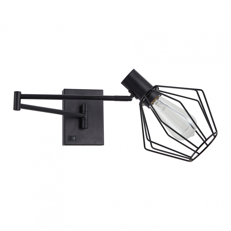 SE21-BL-52-GR1 ADEPT WALL LAMP Black Wall Lamp with Switcher and Black Metal Grid+ SE21-BL-52-GR1 ADEPT WALL LAMP Black Wall Lamp with Switcher and Black Metal Grid+