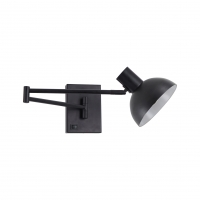 SE21-BL-52-MS3 ADEPT WALL LAMP Black Wall Lamp with Switcher and Black Metal Shade+ SE21-BL-52-MS3 ADEPT WALL LAMP Black Wall Lamp with Switcher and Black Metal Shade+