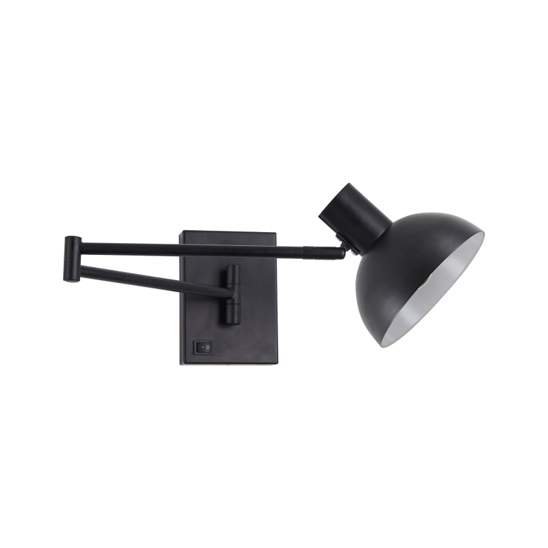 SE21-BL-52-MS3 ADEPT WALL LAMP Black Wall Lamp with Switcher and Black Metal Shade+ SE21-BL-52-MS3 ADEPT WALL LAMP Black Wall Lamp with Switcher and Black Metal Shade+