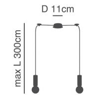 SE21-NM-4-NM2-MS50  ADEPT TUBE Nickel Matt Pendant Black Metal Shade+