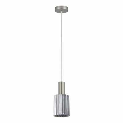 SE21-NM-4-GL1  ADEPT TUBE Nickel Matt Pendant Smoked Glass+