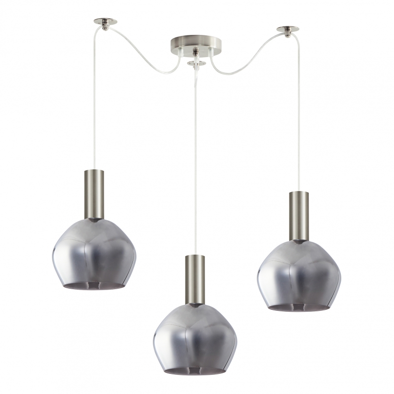 SE21-NM-4-GL2-NM3 ADEPT TUBE Nickel Matt Pendant Smoked Glass+ SE21-NM-4-GL2-NM3 ADEPT TUBE Nickel Matt Pendant Smoked Glass+