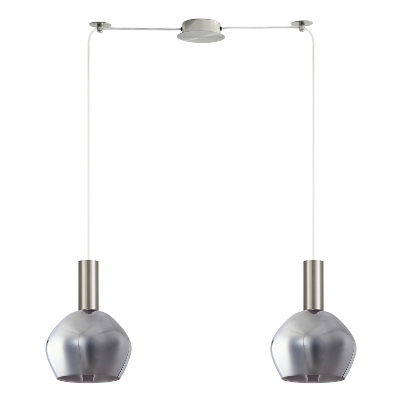 SE21-NM-4-GL2-NM2 ADEPT TUBE Nickel Matt Pendant Smoked Glass+ SE21-NM-4-GL2-NM2 ADEPT TUBE Nickel Matt Pendant Smoked Glass+