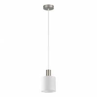 SE21-NM-4-SH1 ADEPT TUBE Nickel Matt Pendant White Fabric Shade+