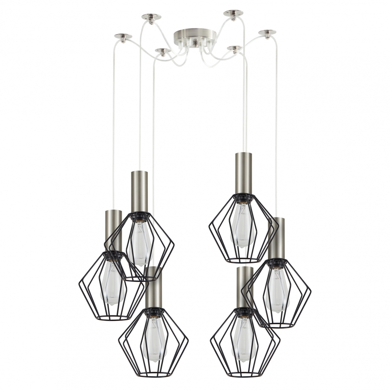 SE21-NM-4-NM6-GR1 ADEPT TUBE Nickel Matt Pendant Black Metal Grid+ SE21-NM-4-NM6-GR1 ADEPT TUBE Nickel Matt Pendant Black Metal Grid+