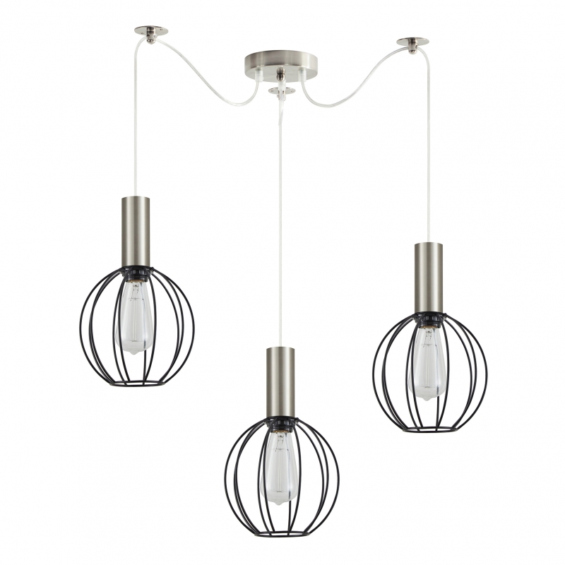 SE21-NM-4-NM3-GR2 ADEPT TUBE Nickel Matt Pendant Black Metal Grid+ SE21-NM-4-NM3-GR2 ADEPT TUBE Nickel Matt Pendant Black Metal Grid+