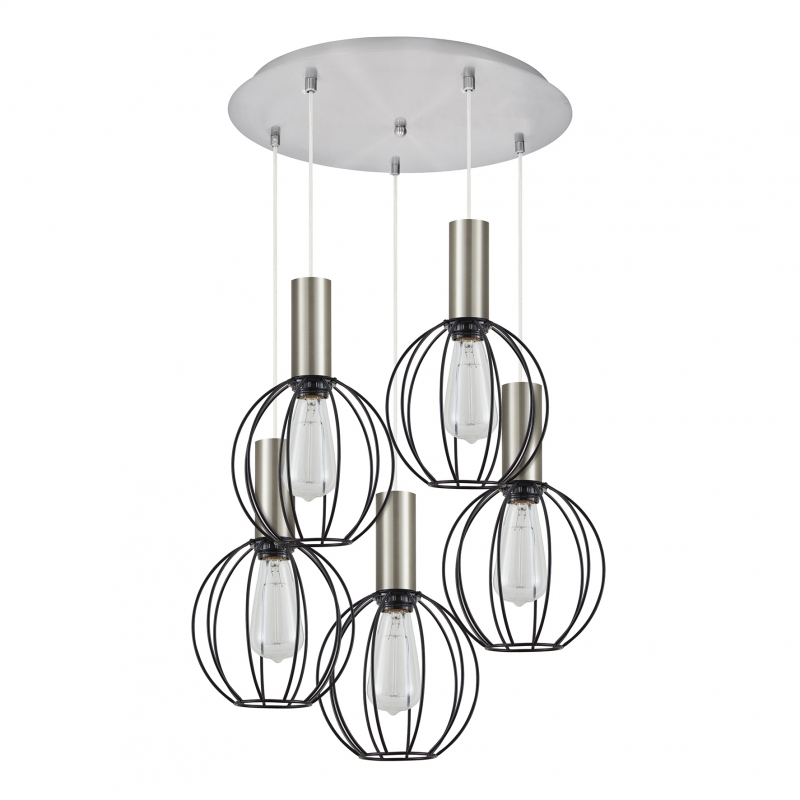 SE21-NM-4-5NM-GR2 ADEPT TUBE Nickel Matt Pendant Black Metal Grid+ SE21-NM-4-5NM-GR2 ADEPT TUBE Nickel Matt Pendant Black Metal Grid+