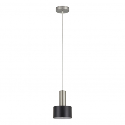 SE21-NM-4-MS1 ADEPT TUBE Nickel Matt Pendant Black Metal Shade+