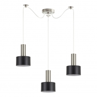 SE21-NM-4-NM3-MS1 ADEPT TUBE Nickel Matt Pendant Black Metal Shade+ SE21-NM-4-NM3-MS1 ADEPT TUBE Nickel Matt Pendant Black Metal Shade+