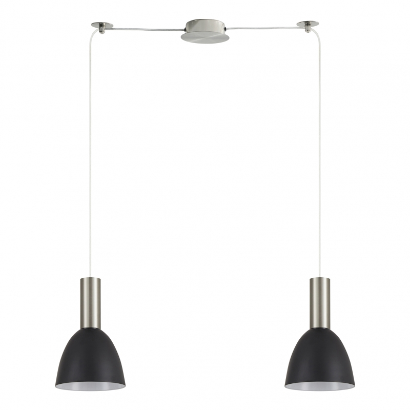 SE21-NM-4-NM2-MS2 ADEPT TUBE Nickel Matt Pendant Black Metal Shade+ SE21-NM-4-NM2-MS2 ADEPT TUBE Nickel Matt Pendant Black Metal Shade+