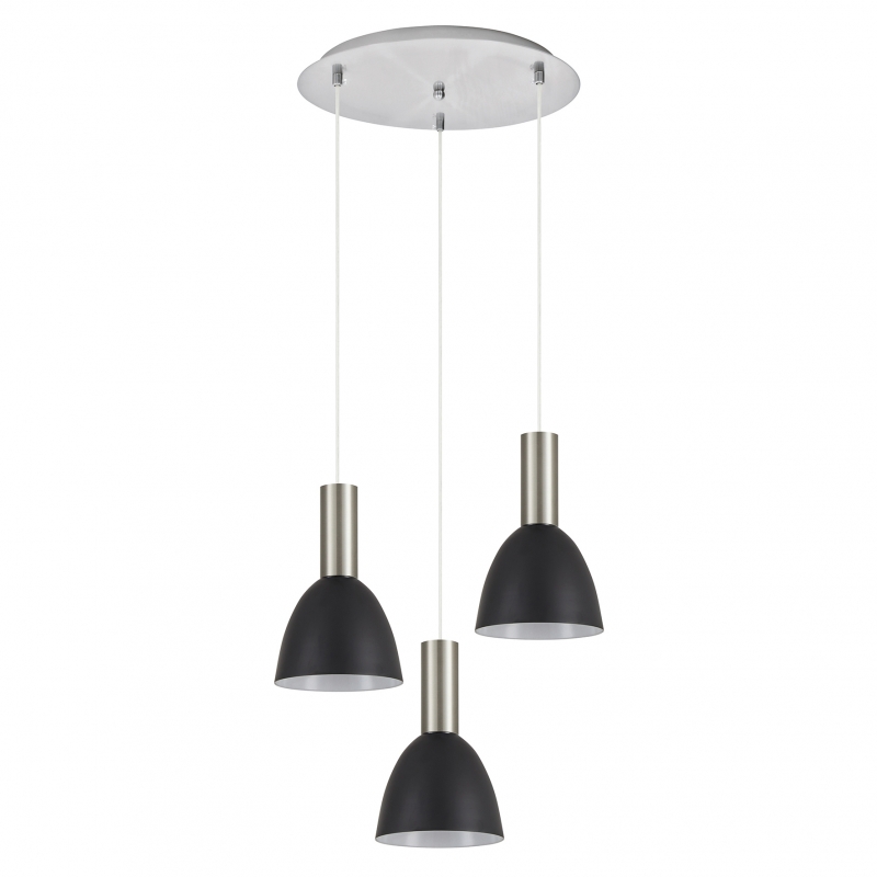 SE21-NM-4-3NM-MS2 ADEPT TUBE Nickel Matt Pendant Black Metal Shade+ SE21-NM-4-3NM-MS2 ADEPT TUBE Nickel Matt Pendant Black Metal Shade+