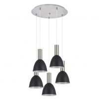 SE21-NM-4-5NM-MS2 ADEPT TUBE Nickel Matt Pendant Black Metal Shade+ SE21-NM-4-5NM-MS2 ADEPT TUBE Nickel Matt Pendant Black Metal Shade+