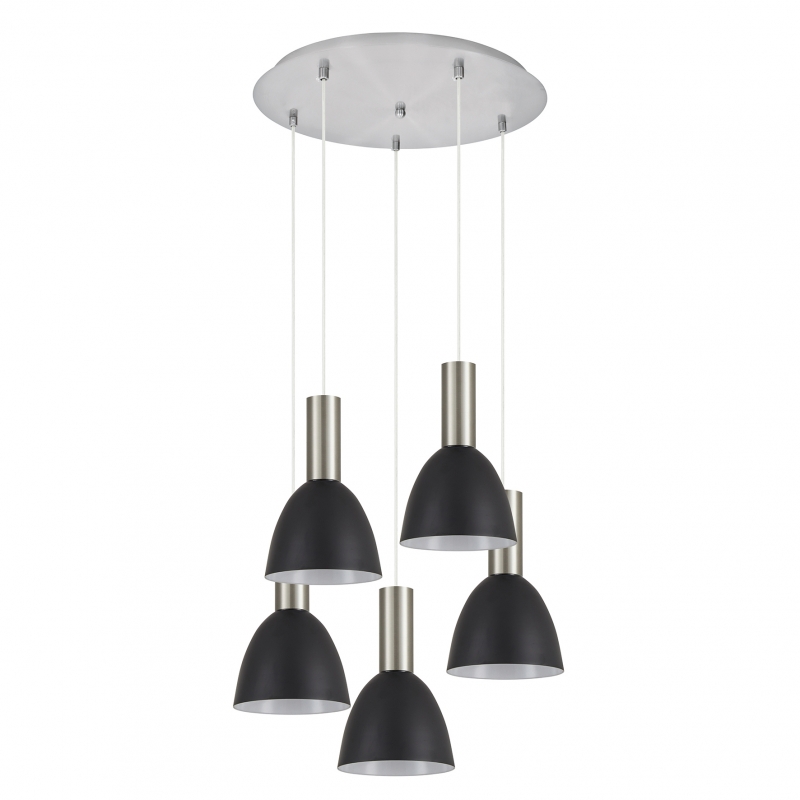 SE21-NM-4-5NM-MS2 ADEPT TUBE Nickel Matt Pendant Black Metal Shade+ SE21-NM-4-5NM-MS2 ADEPT TUBE Nickel Matt Pendant Black Metal Shade+