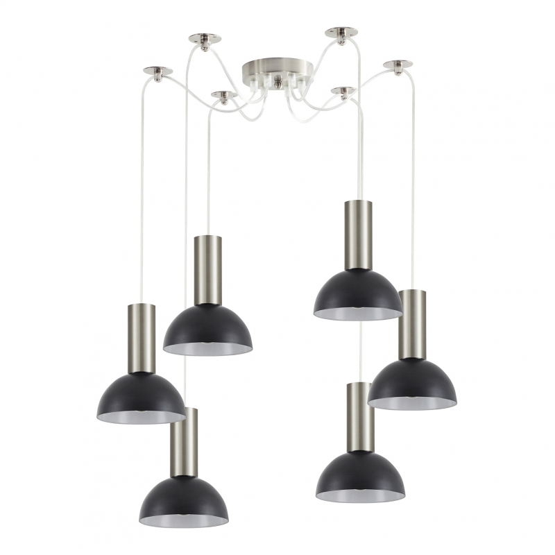 SE21-NM-4-NM6-MS3 ADEPT TUBE Nickel Matt Pendant Black Metal Shade+ SE21-NM-4-NM6-MS3 ADEPT TUBE Nickel Matt Pendant Black Metal Shade+