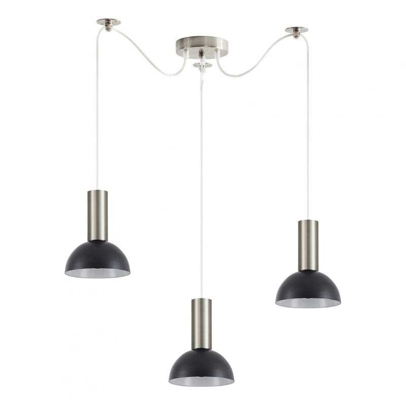 SE21-NM-4-NM3-MS3 ADEPT TUBE Nickel Matt Pendant Black Metal Shade+ SE21-NM-4-NM3-MS3 ADEPT TUBE Nickel Matt Pendant Black Metal Shade+