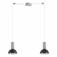 SE21-NM-4-NM2-MS3 ADEPT TUBE Nickel Matt Pendant Black Metal Shade+ SE21-NM-4-NM2-MS3 ADEPT TUBE Nickel Matt Pendant Black Metal Shade+