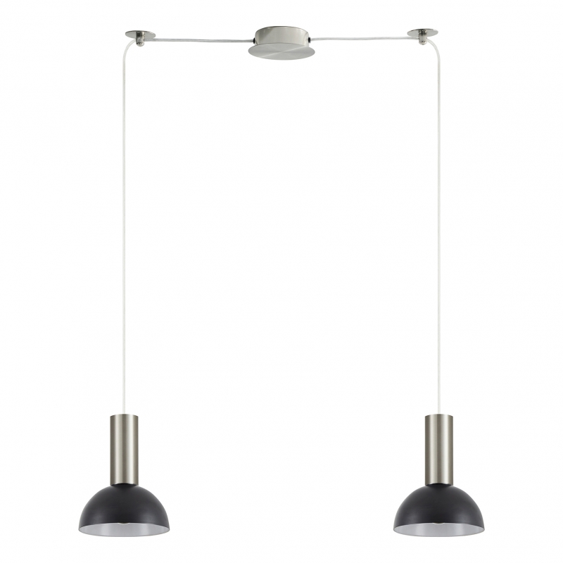 SE21-NM-4-NM2-MS3 ADEPT TUBE Nickel Matt Pendant Black Metal Shade+ SE21-NM-4-NM2-MS3 ADEPT TUBE Nickel Matt Pendant Black Metal Shade+