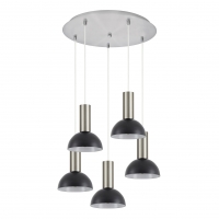 SE21-NM-4-5NM-MS3 ADEPT TUBE Nickel Matt Pendant Black Metal Shade+ SE21-NM-4-5NM-MS3 ADEPT TUBE Nickel Matt Pendant Black Metal Shade+