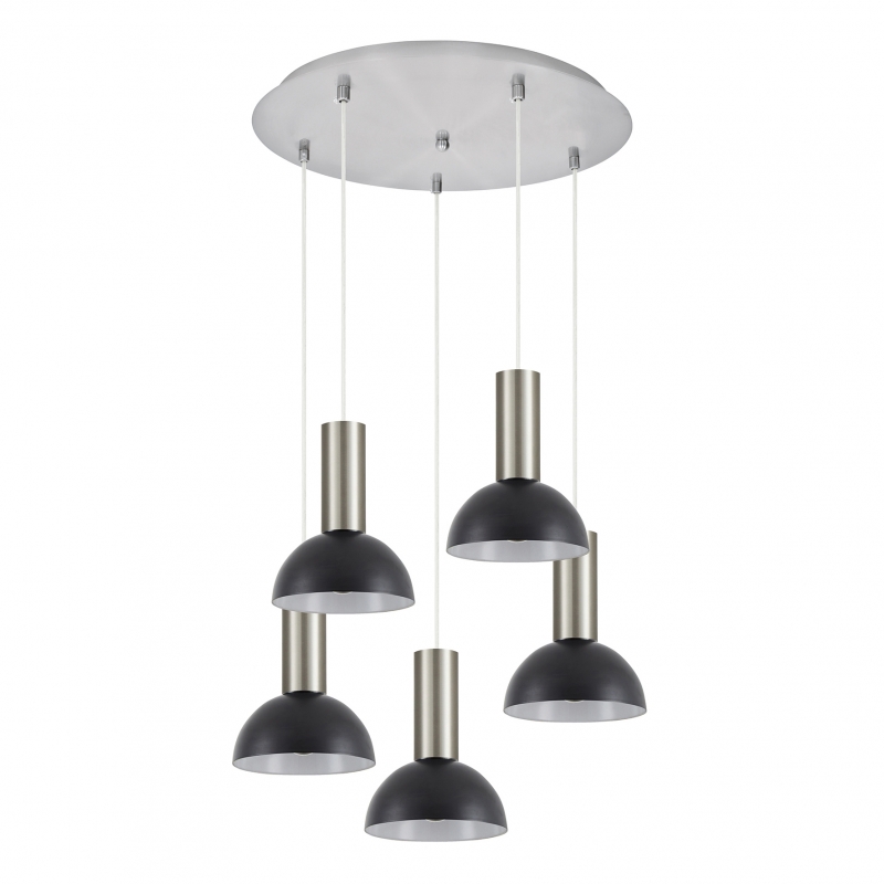 SE21-NM-4-5NM-MS3 ADEPT TUBE Nickel Matt Pendant Black Metal Shade+ SE21-NM-4-5NM-MS3 ADEPT TUBE Nickel Matt Pendant Black Metal Shade+