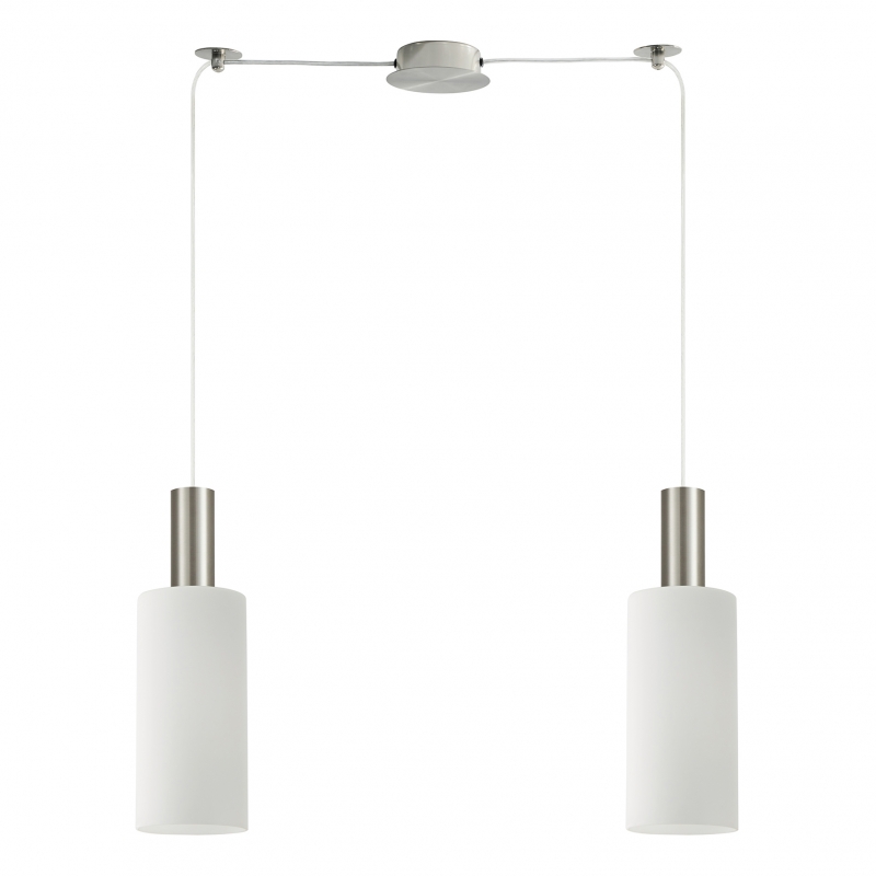 SE21-NM-4-NM2-GL3 ADEPT TUBE Nickel Matt Pendant White Glass+ SE21-NM-4-NM2-GL3 ADEPT TUBE Nickel Matt Pendant White Glass+