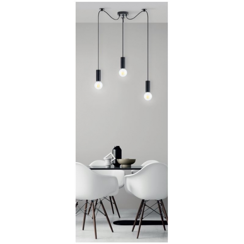 SE21-BL-4-BL3 ADEPT TUBE Black Pendant+