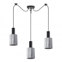 SE21-BL-4-BL3-GL1 ADEPT TUBE Black Pendant Smoked Glass+