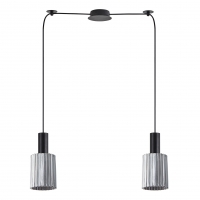 SE21-BL-4-BL2-GL1 ADEPT TUBE Black Pendant Smoked Glass+ SE21-BL-4-BL2-GL1 ADEPT TUBE Black Pendant Smoked Glass+