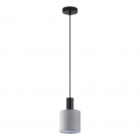 SE21-BL-4-SH2 ADEPT TUBE Black Pendant Grey Fabric Shade+ SE21-BL-4-SH2 ADEPT TUBE Black Pendant Grey Fabric Shade+
