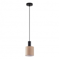 SE21-BL-4-SH3 ADEPT TUBE Black Pendant Brown Fabric Shade+ SE21-BL-4-SH3 ADEPT TUBE Black Pendant Brown Fabric Shade+