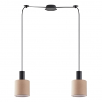 SE21-BL-4-BL2-SH3 ADEPT TUBE Black Pendant Brown Fabric Shade+ SE21-BL-4-BL2-SH3 ADEPT TUBE Black Pendant Brown Fabric Shade+