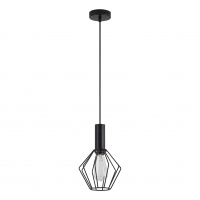 SE21-BL-4-GR1 ADEPT TUBE Black Pendant Black Metal Grid+
