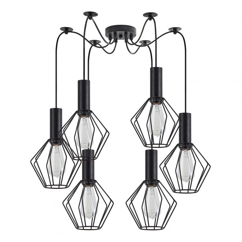 SE21-BL-4-BL6-GR1 ADEPT TUBE Black Pendant Black Metal Grid+ SE21-BL-4-BL6-GR1 ADEPT TUBE Black Pendant Black Metal Grid+