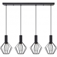 SE21-BL-4-4BL-GR1 ADEPT TUBE Black Pendant Black Metal Grid+ SE21-BL-4-4BL-GR1 ADEPT TUBE Black Pendant Black Metal Grid+